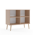 Komoda BOHO na drewnianych nogach - Drzwiczki z cichym domykiem - Róż naturalny