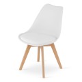 KRZESŁO MARK - BIAŁE - NOGI NATURALNE - 1 SZT