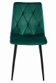 Krzesło LIBRA - ciemna zieleń aksamit / nogi czarne x 2
