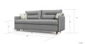 Sofa ALEXIA Trzyosobowa z Rozkładanym Materacem i Delikatnymi Boczkami