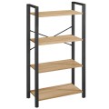 REGAŁ LOFTOWY Z 4 PÓŁKAMI – DĄB SONOMA I CZARNA STAL - 120 x 66 x 30