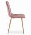 Krzesło LIBRA - różowy aksamit / nogi kolor drewna x 1