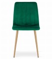 Krzesło LAVA - ciemna zieleń aksamit / nogi kolor drewna x 3