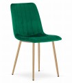 Krzesło LAVA - ciemna zieleń aksamit / nogi kolor drewna x 1
