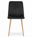 Krzesło LAVA - czarny aksamit / nogi kolor drewna x 4
