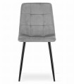 Krzesło KARA - jasny szary aksamit / nogi czarne x 4