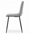 Krzesło KARA - jasny szary aksamit / nogi czarne x 4