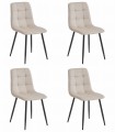 Krzesło KARA - beż aksamit / nogi czarne x 4