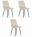 Krzesło LAVA - chłodny beż aksamit x 3