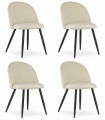 Krzesło BELLO - aksamit beż / nogi czarne x 4