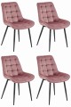 Krzesło BERA - aksamit ciemny róż / nogi czarne x 4