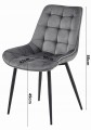 Krzesło BERA - ciemny szary aksamit / nogi czarne x 4