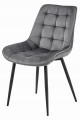 Krzesło BERA - ciemny szary aksamit / nogi czarne x 4