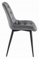 Krzesło BERA - ciemny szary aksamit / nogi czarne x 2
