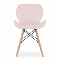 Zestaw stół okrągły TODI 80cm biały + 4 krzesła LAGO różowe