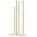 Regał kwietnik 6 półek - marmur / nogi złote