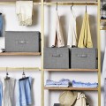 ZESTAW ORGANIZERÓW DO SZAFY - SZARY, Z UCHWYTAMI - 3 SZTUKI