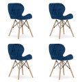 Krzesło LAGO Aksamit - granatowe x 4