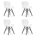 Krzesło LAGO ekoskóra - białe / nogi czarne x 4