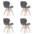 Krzesło LAGO ekoskóra - szare x 4