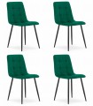 Krzesło KARA - ciemna zieleń aksamit x 4