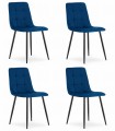 Krzesło KARA - granat aksamit x 4