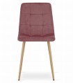 Krzesło KARA - różowy aksamit / nogi kolor drewna x 1