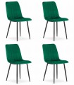 Krzesło LAVA - ciemna zieleń aksamit x 4
