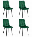 Krzesło LIBRA - ciemna zieleń aksamit / nogi czarne x 4