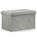Pufa składana XL - 60x38x38cm aksamit szara
