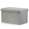 Pufa składana XL - 60x38x38cm aksamit szara