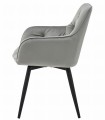 Krzesło JORK360 - aksamit srebrno-szary / nogi czarne x 2