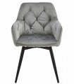 Krzesło JORK360 - aksamit srebrno-szary / nogi czarne x 1
