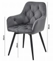 Krzesło JORK360 - ciemny szary aksamit / nogi czarne x 2