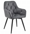 Krzesło JORK360 - ciemny szary aksamit / nogi czarne x 1