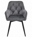 Krzesło JORK360 - ciemny szary aksamit / nogi czarne x 1