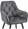 Krzesło JORK360 - ciemny szary aksamit / nogi czarne x 1
