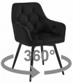 Krzesło JORK360 - czarny aksamit / nogi czarne x 1