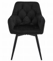 Krzesło JORK360 - czarny aksamit / nogi czarne x 1