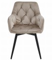 Krzesło JORK360 - ciemny beż aksamit / nogi czarne x 2