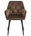 Krzesło JORK - brąz aksamit / nogi czarne x 1