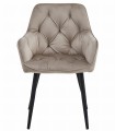 Krzesło JORK - ciemny beż aksamit / nogi czarne x 1
