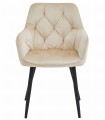 Krzesło JORK - beż aksamit / nogi czarne x 2