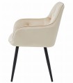Krzesło JORK - beż aksamit / nogi czarne x 2