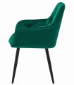 Krzesło JORK - ciemna zieleń aksamit / nogi czarne x 2