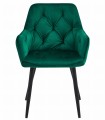 Krzesło JORK - ciemna zieleń aksamit / nogi czarne x 1