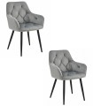 Krzesło JORK - aksamit srebrno-szary / nogi czarne x 2
