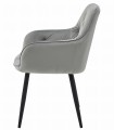 Krzesło JORK - aksamit srebrno-szary / nogi czarne x 2