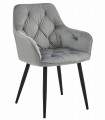 Krzesło JORK - aksamit srebrno-szary / nogi czarne x 1