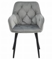 Krzesło JORK - aksamit srebrno-szary / nogi czarne x 1
